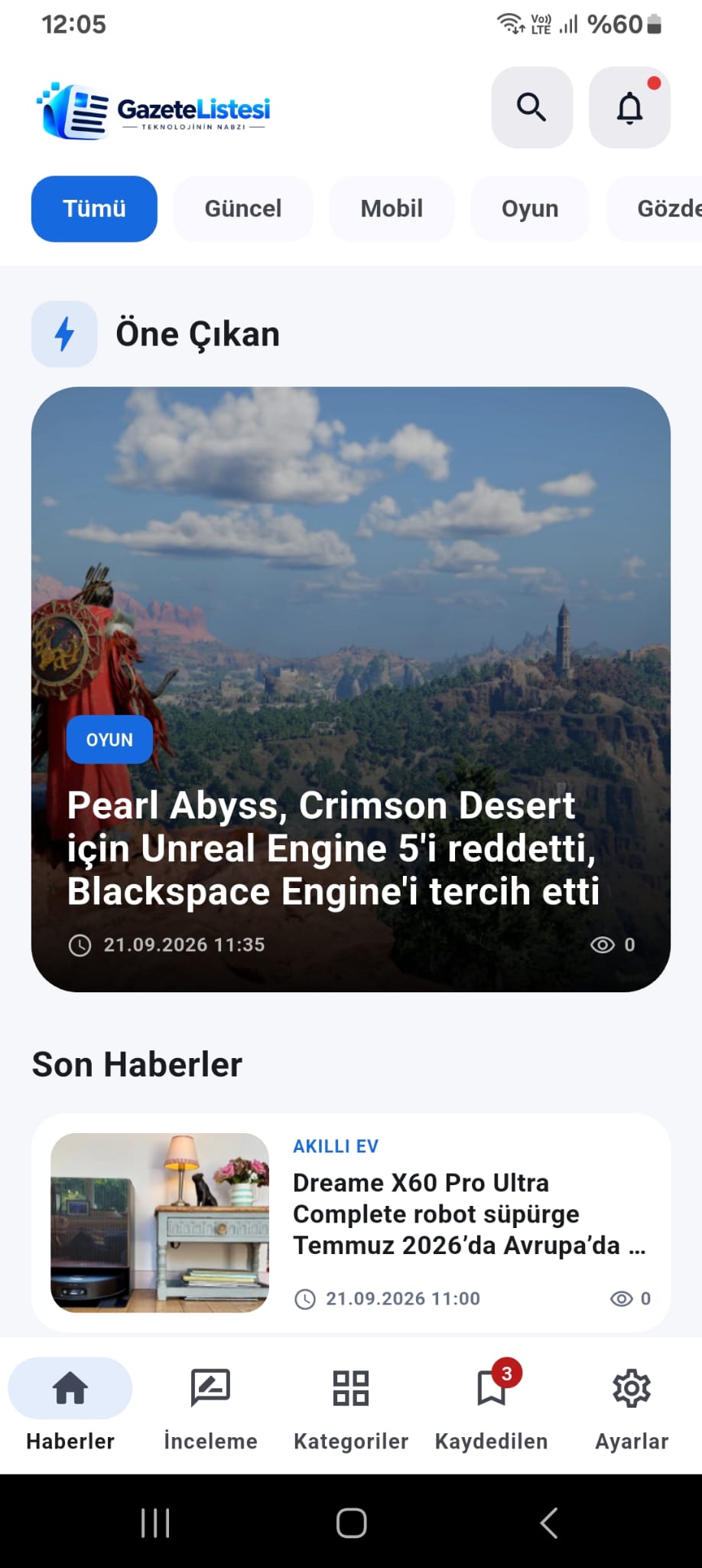 GazeteListesi notification center