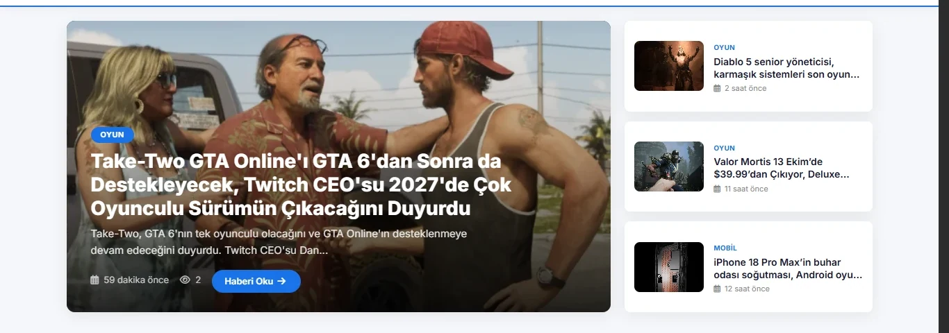 GazeteListesi teknoloji yayın platformu ana sayfa ekran görüntüsü